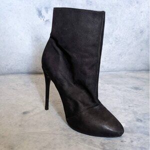Schutz Black Suede Stiletto Ankle Booties, Size 10